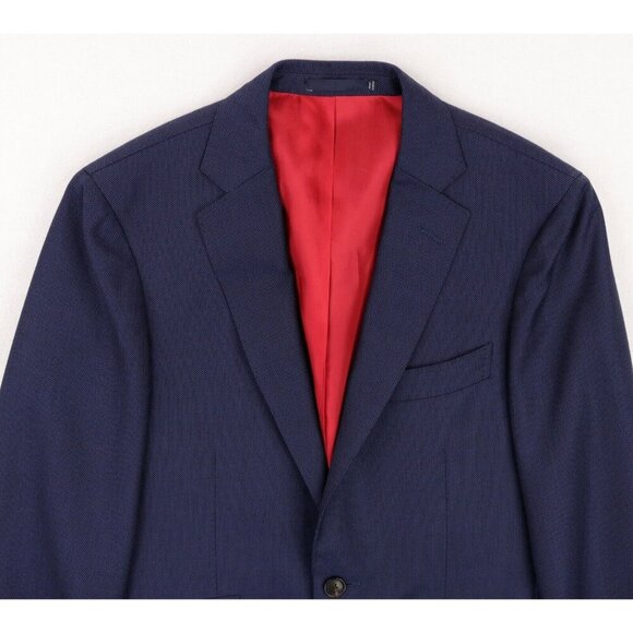 Suitsupply Sienna Ticket Pocket VBC Wool Suit Size 36R Blue Birdseye - Picture 2 of 14